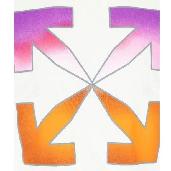 Off White Unisex Adult Gradient Logo Slim T-Shirt / White